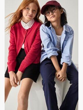 Girls Cotton Cardigan - Lightweight Button Front Sweater